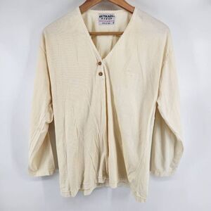 Vintage 80's Outrage ORNY BENEDETTA Harris Buttercream Long Sleeve Top 2 Button